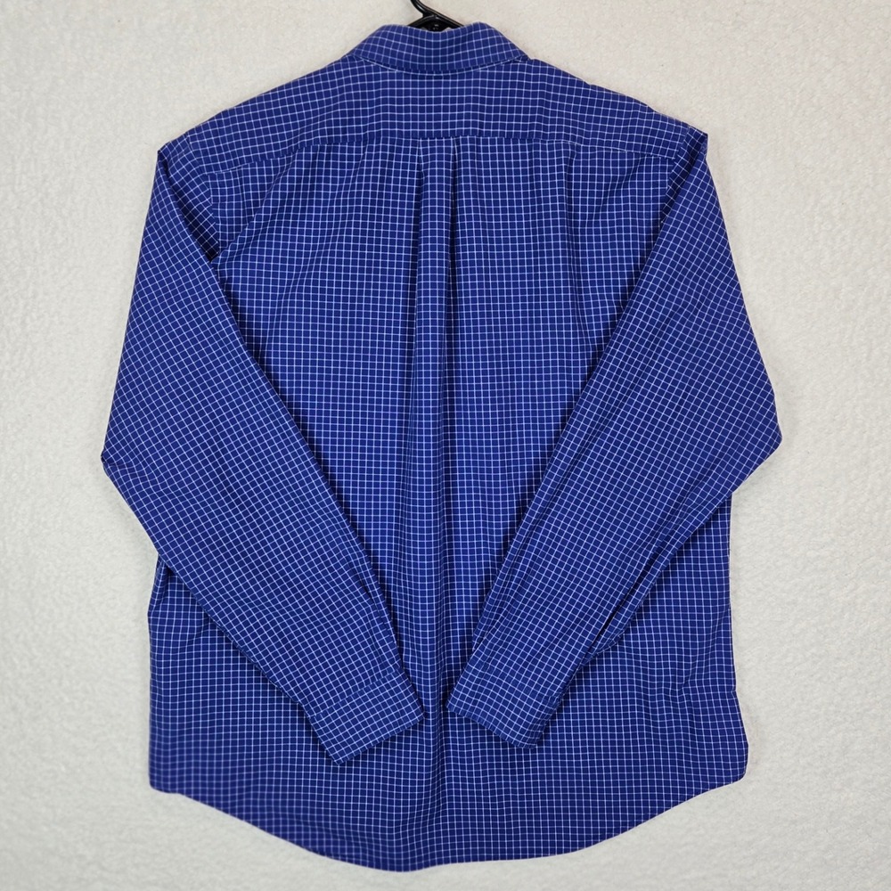 Ralph Lauren Button Down Shirt Mens XL Blue Windowpane Check Long Sleeve Cotton - Picture 5 of 14